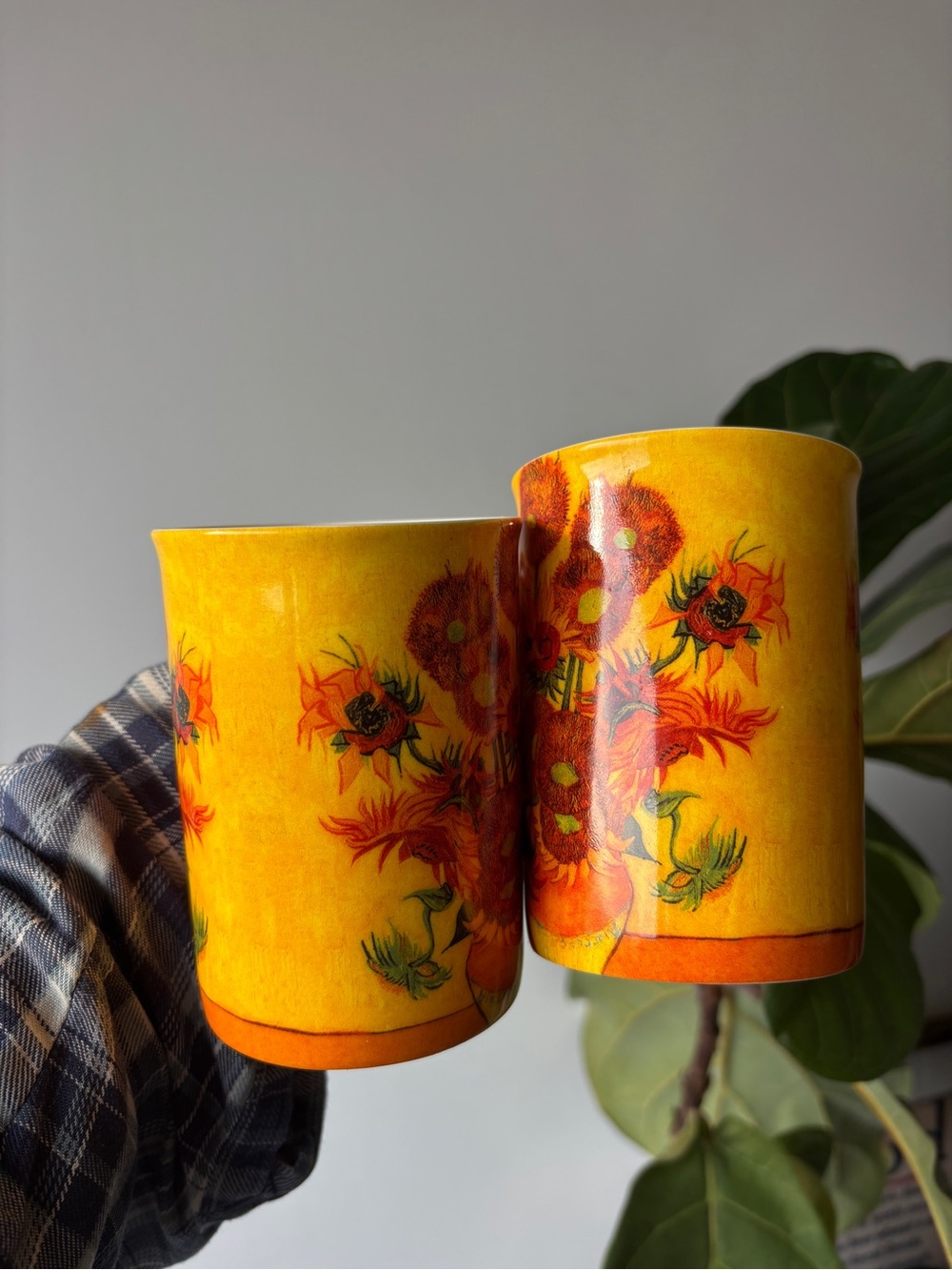 Vincent Van Gogh Sunflowers Floral Mug Pair